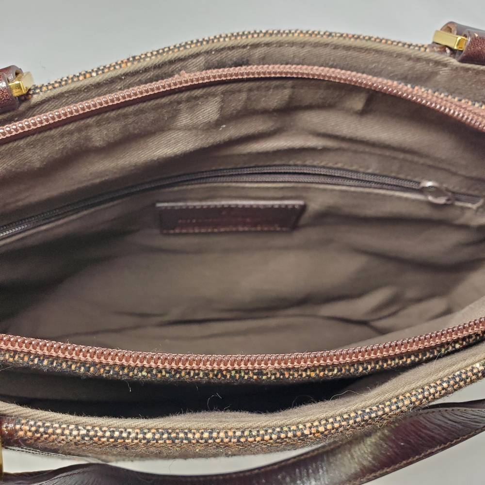 Pre Loved Etienne Aigner Brown Leather/Fabric Hand Held Purse - Picture 7 of 16